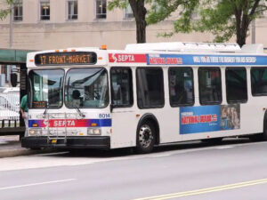 a Philadelphia SEPTA bus stopping for passengers